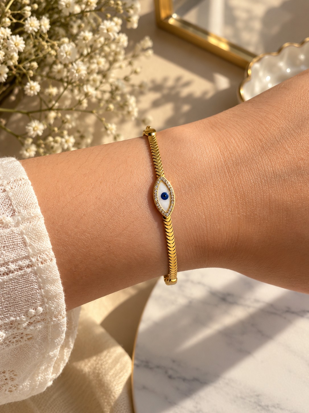 LAX_Evil Eye Charm Bracelet for Women
