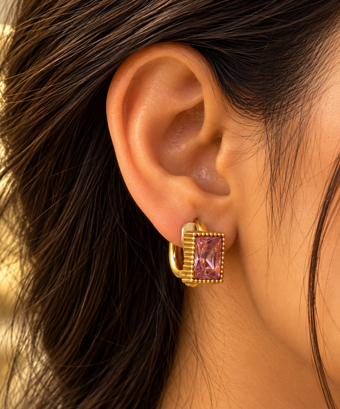 LAX_Pink Crush Huggie Earring