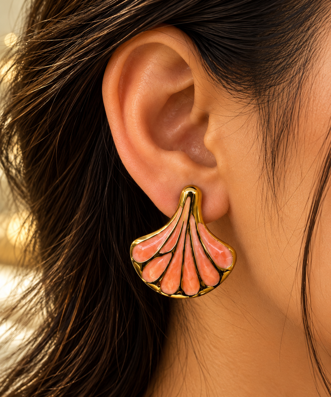 LAX_ Peachy Keen Enamelled Earrings