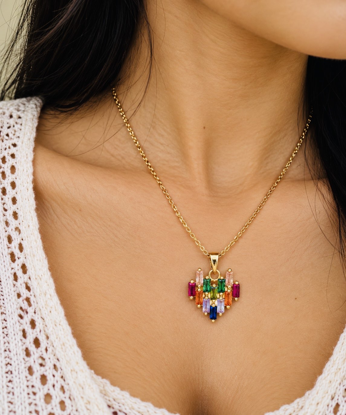 LAX_Rainbow Radiance Pendant Necklace for Women