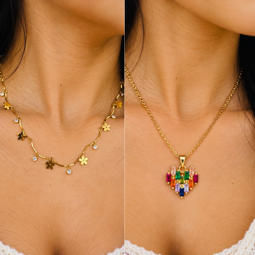 LAX_Petal Pop Duo Necklace Combo for Women