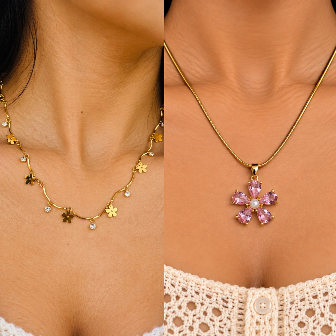 LAX_Petal To The Metal Necklace Combo for Women