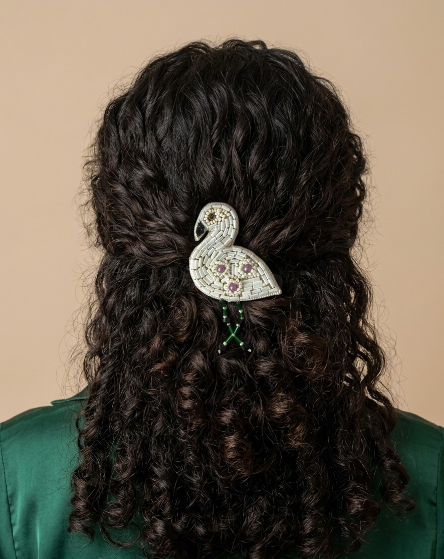 White Flamingo Hair Clip